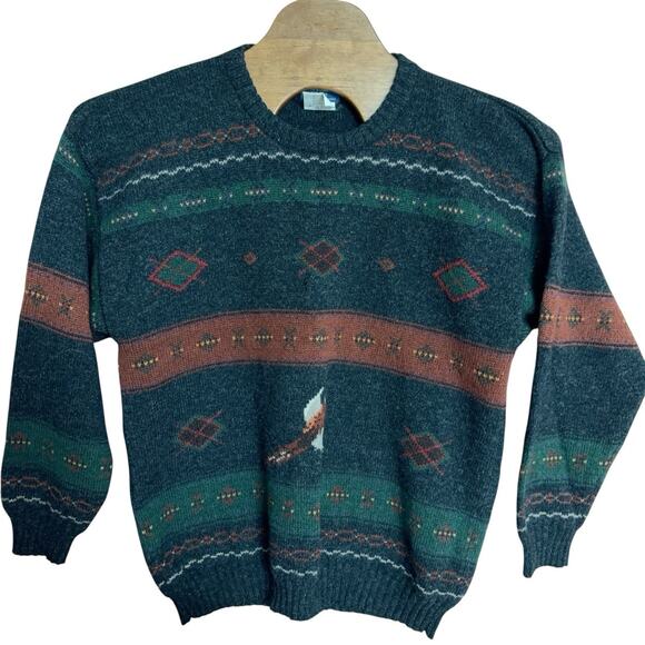 VINTAGE Woolrich Wool Sweater Men's Size XL Duck Heavyweight Knit Pullover 90's - Picture 1 of 8